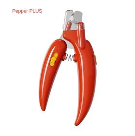 Ai Wo Pet Nail Knife, Cat Nail Clipper, Dog Nail Pliers, LED Blood Thread, One Piece of Pet Products for Distribution (Specifications: Chili Red - PLUS)