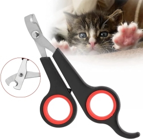 2 pcs pet Nail Clipper for All Small Animals; Dogs; Cats etc. dog Nail Clipper (Color: Blue+Red)